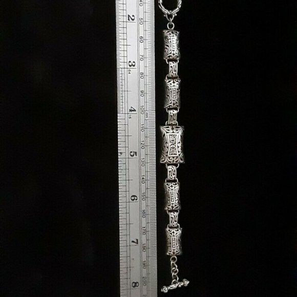 Sterling Silver fancy toggle bracelet - Picture 2 of 5